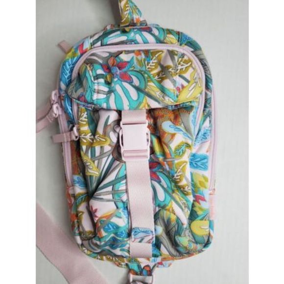 Vera Bradley Handbags - VERA Bradley Recycled Cotton Utility Sling Backpack - Rain Forest Canopy